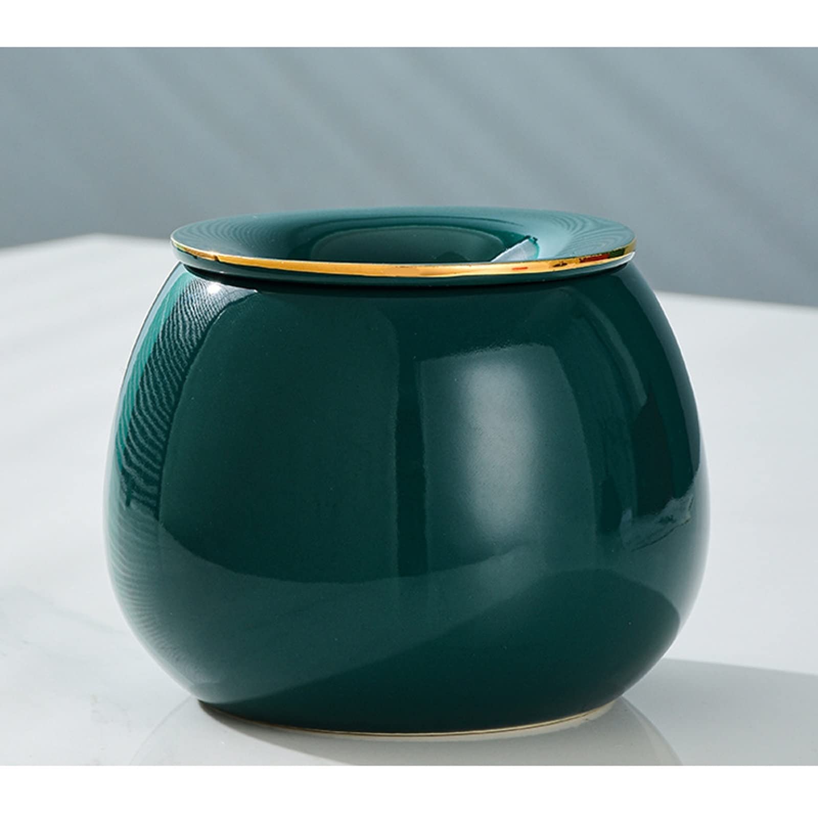 Ashtray Ceramic,Portable Windproof Cigarette for Indoor or Outdoor Use,Ash Tray with Funnel Lid
