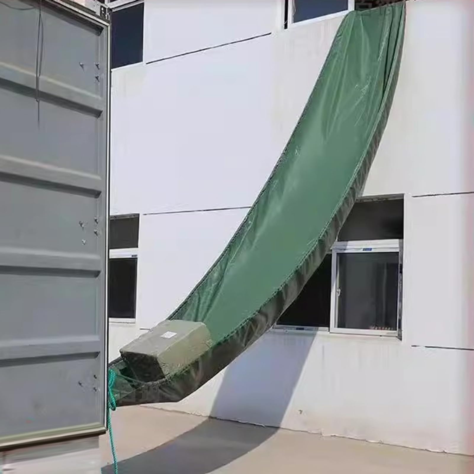 GTHTUHFD Canvas Chute,High-Altitude Canvas Chute Conveyor 2X10M - Durable Tarpaulin Belt For Efficient Warehouse Loading & Unloading, Cargo Handling Slide For Moving Goods,Green-1.5x10m/4.92x32.8ft