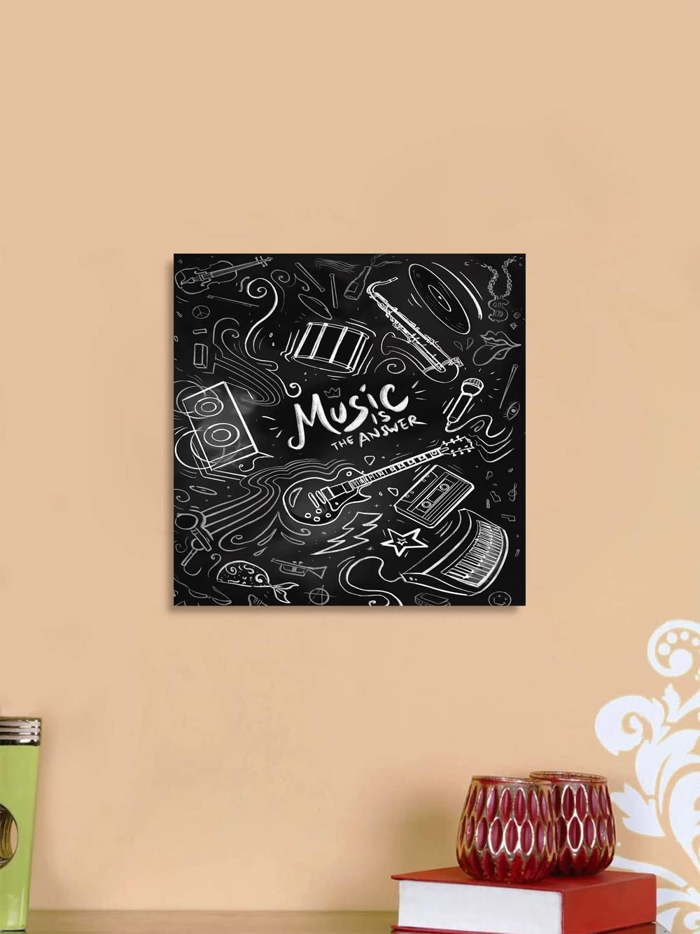 Xtreme Skins Designs Print Wooden Framed Canvas Wall Art Decoration Poster (14x14 Inch) - Music