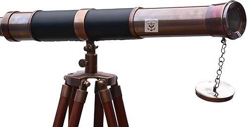 Miniatura 3 de Telescopio náutico vintage de latón con trípode de alta ampliación trípode telescopio para suelo náutico telescopio de pie