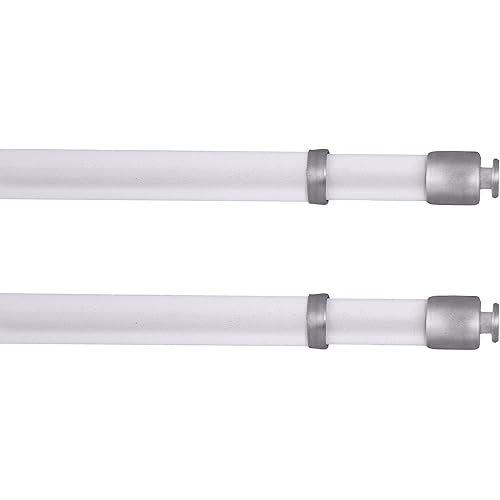 28-48 in. Adjustable Petite Round Sash Rod, 7/16 in. Diameter, White, Set of 2