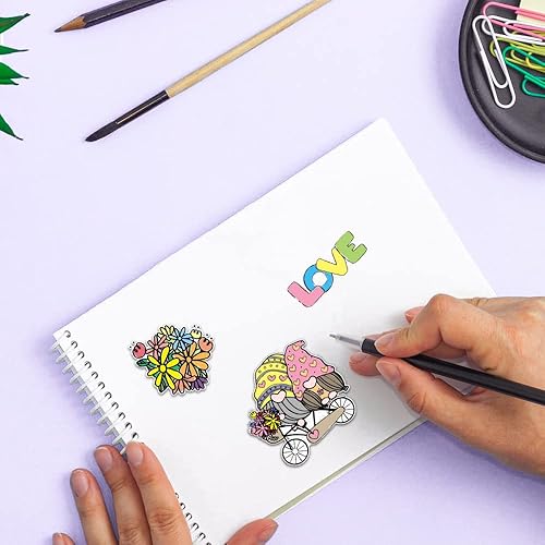 Miniatura 5 de ABTOLS Sellos y troqueles de gnomos de San Valentín para hacer tarjetas sellos transparentes para parejas palabras de amor sellos de flores