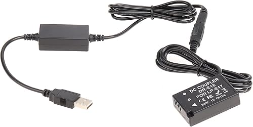 Miniatura 5 de FocusFoto Acoplador de CC de batería ficticia LP-E17 DR-E18 decodificada completa + cable adaptador de fuente de alimentación USB para cámara Canon
