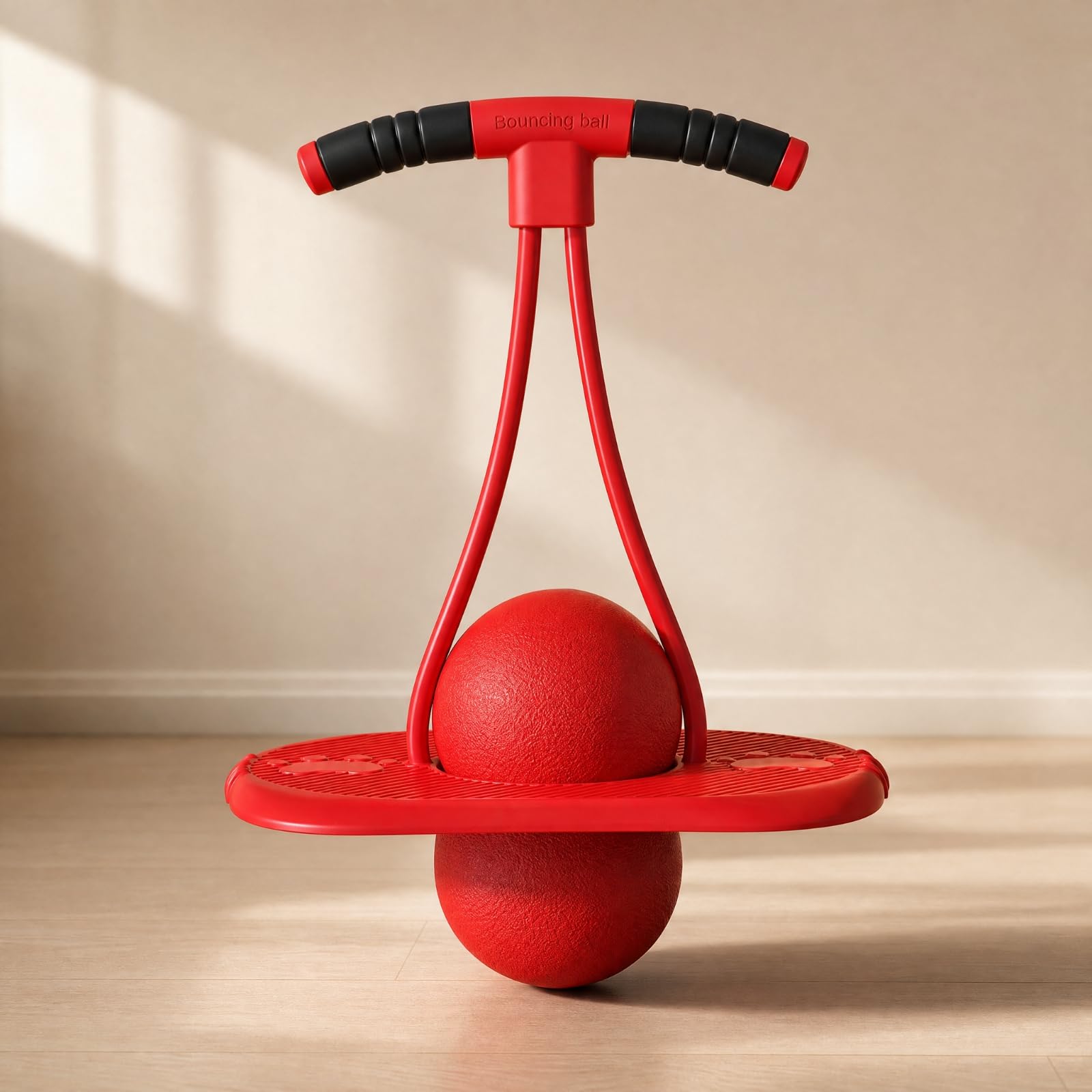 Milageto Pelota Brincarina Equilibrio Antislizante Pelota Salto con Mango Acojinado Base Brincarina con para Familias, Interior, Exterior