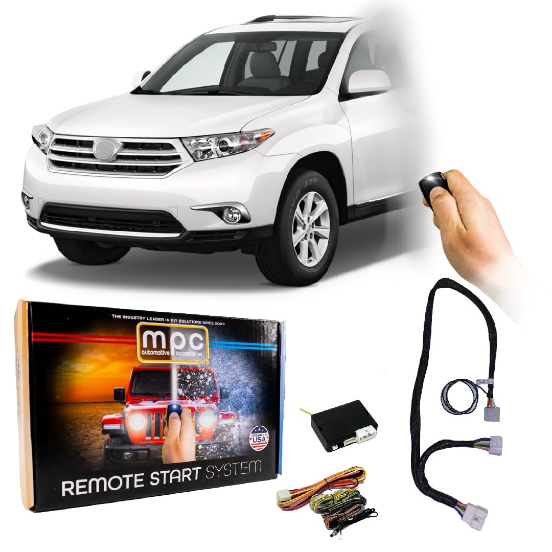 MPC Remote Start Kit Compatible with Toyota Highlander 2010-2013 || Semi Plug and Play || Push Lock 3X to Start || USA Tech Support
