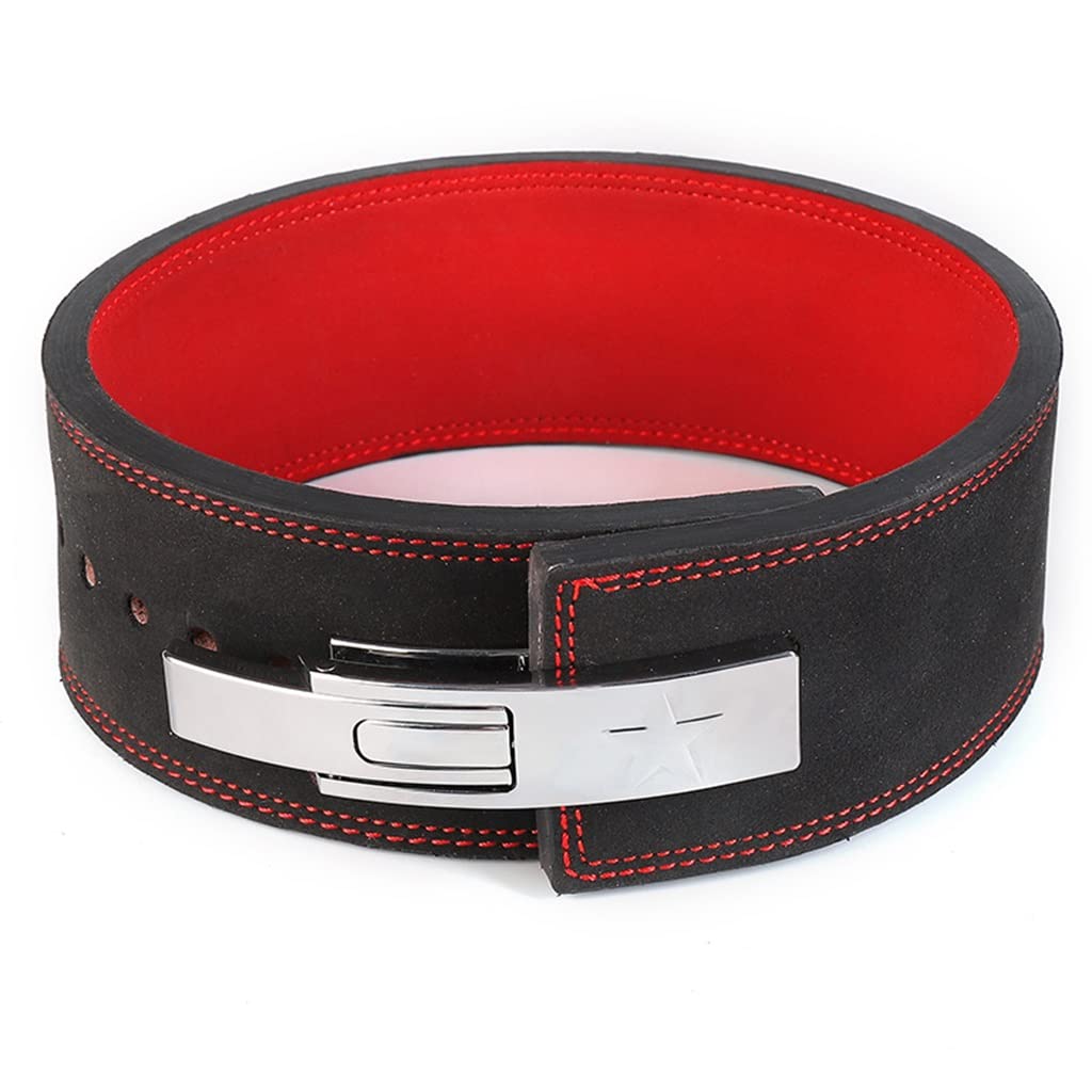 Cintura for sollevamento pesi e cinghie for sollevamento pesi, cintura da palestra in pelle spessa 11 mm e larga 4 pollici for uomo e donna, cintura da allenamento e cinghie da polso for sollevamento