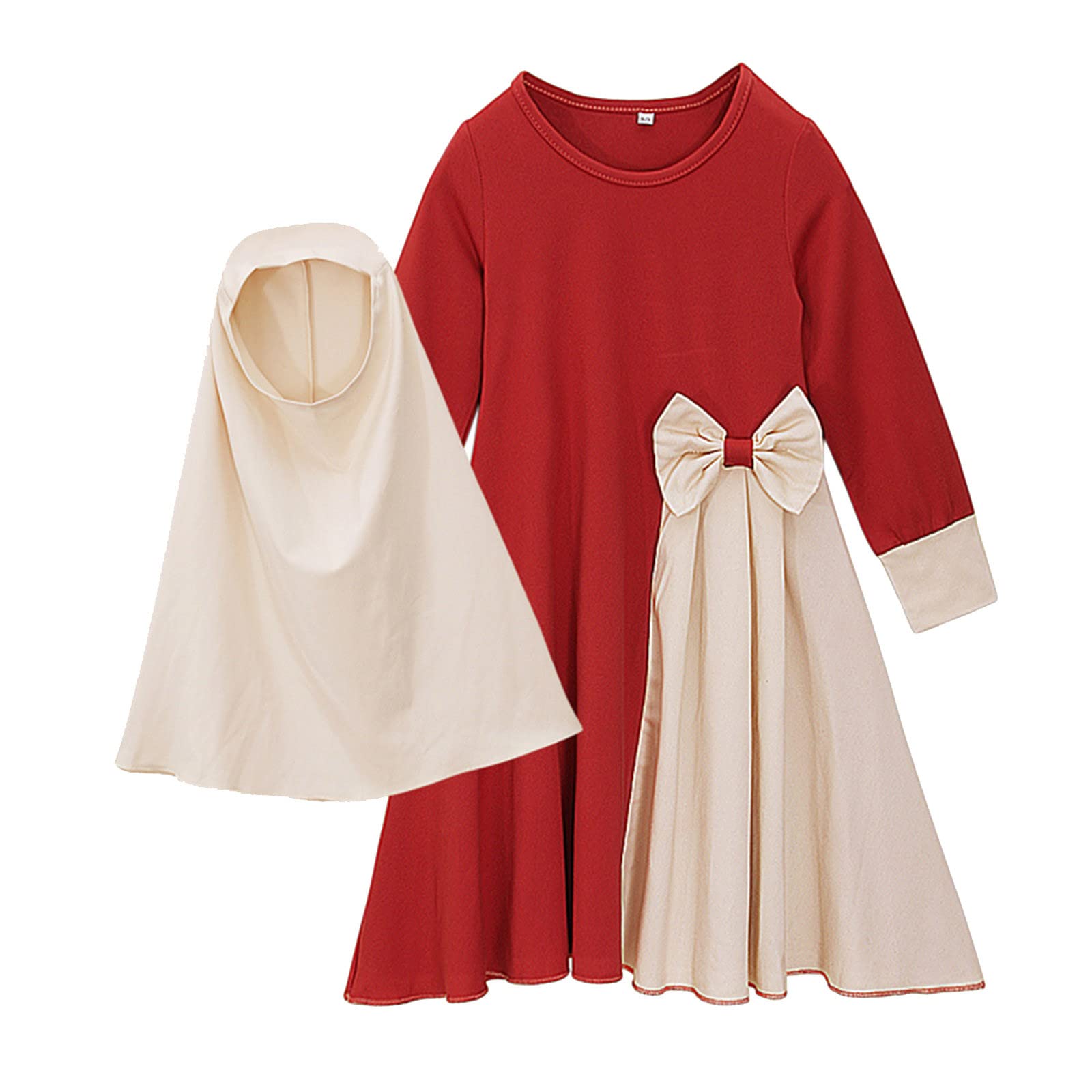 Ramadan Abaya voor moslimitische islamitische babymeisjes met hijab over de volledige lengte, robe, burka, maxi kleine kinderen, baby, meisjes, jurken, jumpsuit, blauw, roze, 5-6 Jaren