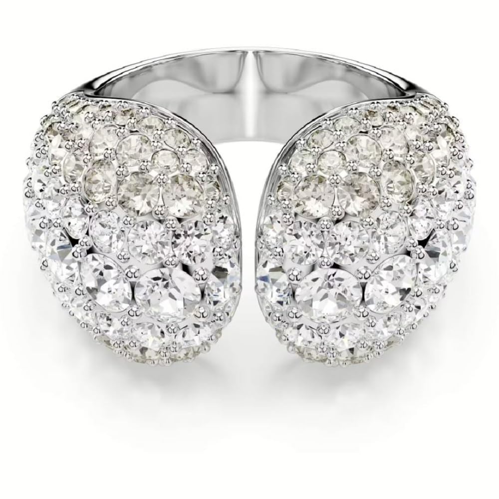 SwarovskiSublima Rhodium Plated Round Cut Cocktail Ring for Women, Size 50, White