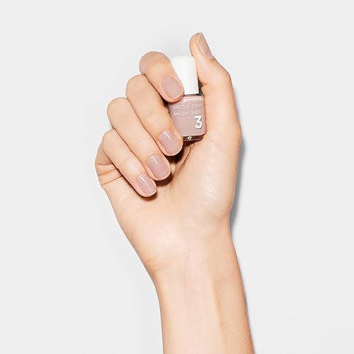 Miniatura 4 de Juego de esmalte de uñas Dazzle Dry Mini Kit de 4 pasos - Chiffon Moment Mini Kit - Un tono taupe cálido y traslúcido. Crema traslúcida. (Kit de 5