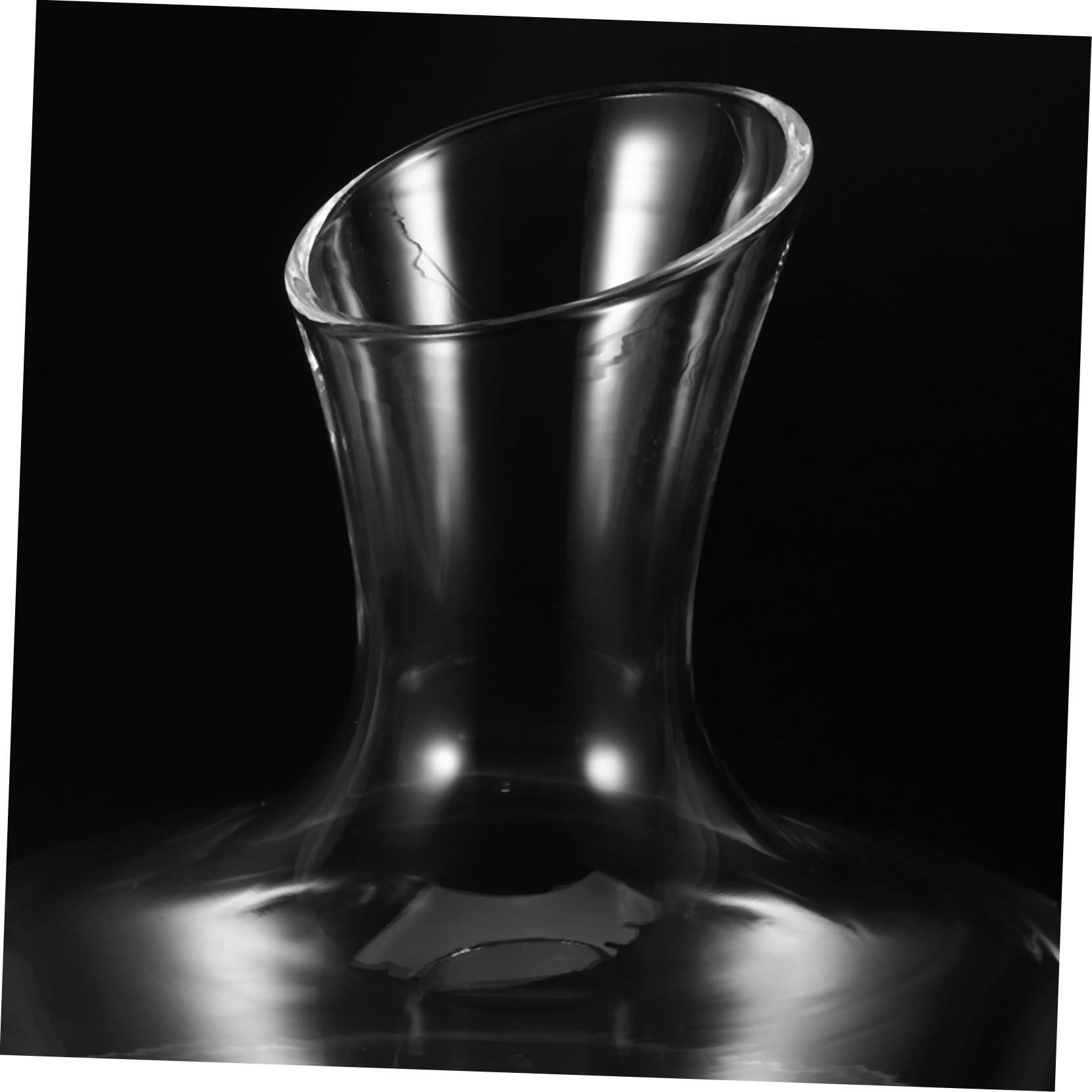 Decantador Diseño Clásico de Vidrio Transparente Inclinado para Vino | Cubo de Hielo Transparente, Acabado Fino y Forma Especial, Estilo Moderno y Elegante