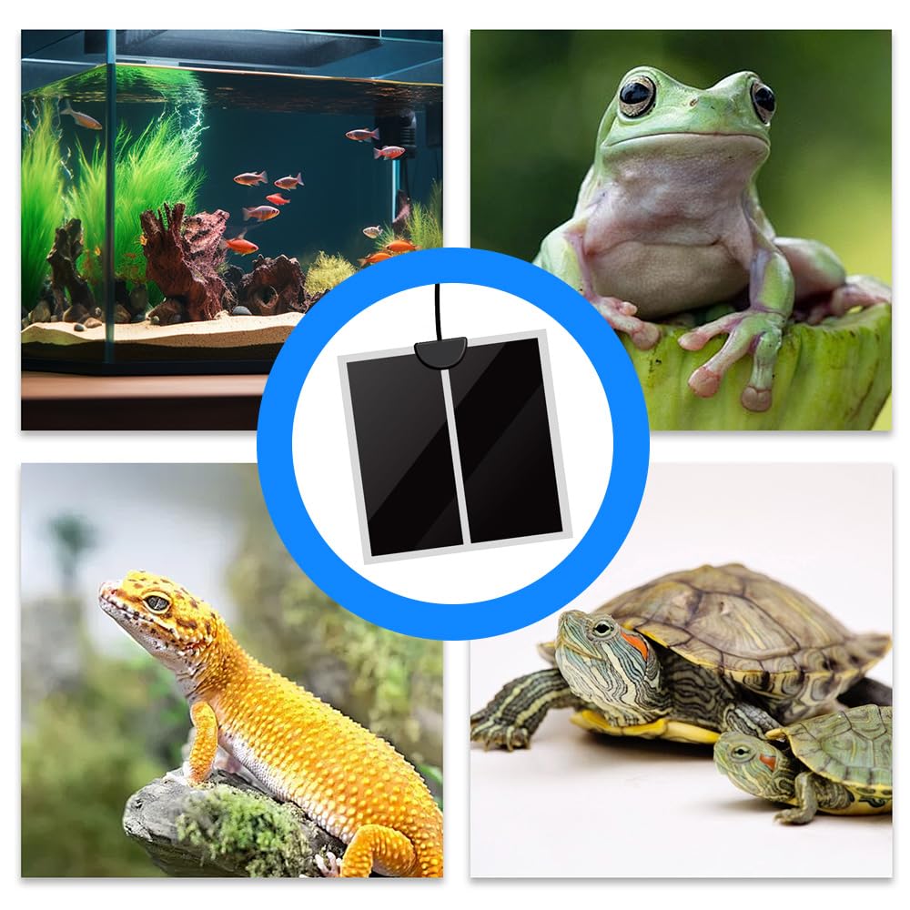 TIEMORE Terrarium Verwarmingsmatten, 5 W, 7 14 20 28 45 W Reptielenwarmtemat Met Thermostaatbediening 220 240 V Verwarmingskussen Voor Schildpad Slangen Hagedis Gekko 650209330