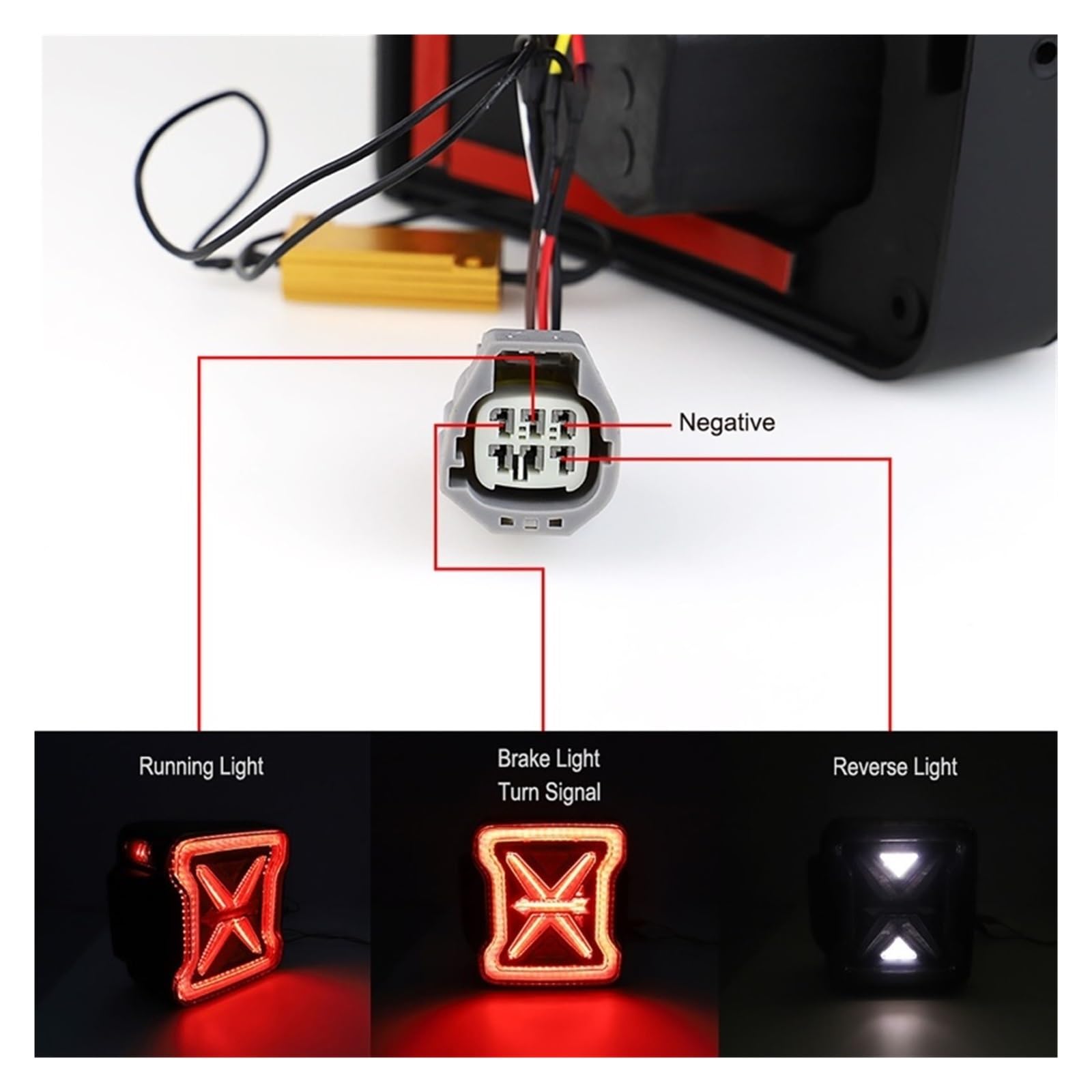 Akozon Terza Luce Stop A LED Per Jeep Wrangler JK 2007-2018 – 2 Colori (Rosso/Bianco), Impermeabile IP68