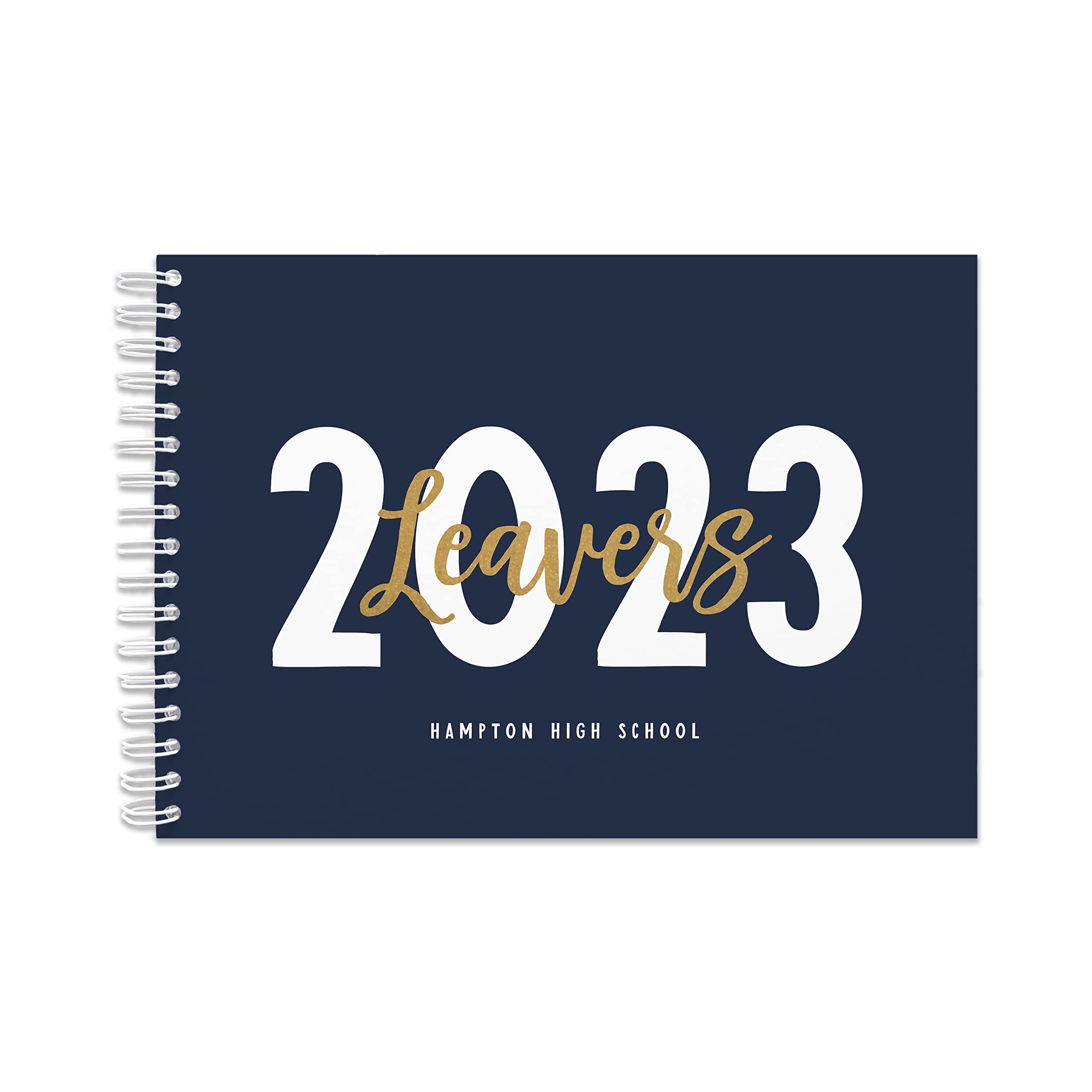 "School leavers book | autograph book primary school school leaver | school leavers gift personalised book | leavers notebook memory book (A4, Navy)"