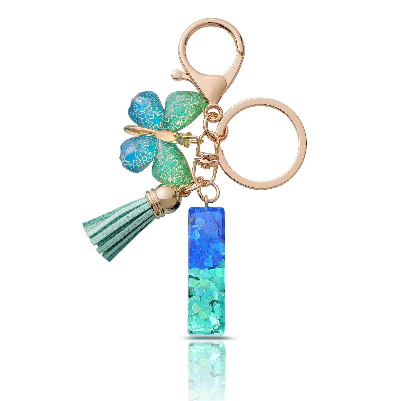 CHUQING Schlüsselanhänger Buchstabe Mädchen Schlüsselanhänger mit Anfangsbuchstaben Schmetterling Keychain Letter Geschenke für Frauen Damen