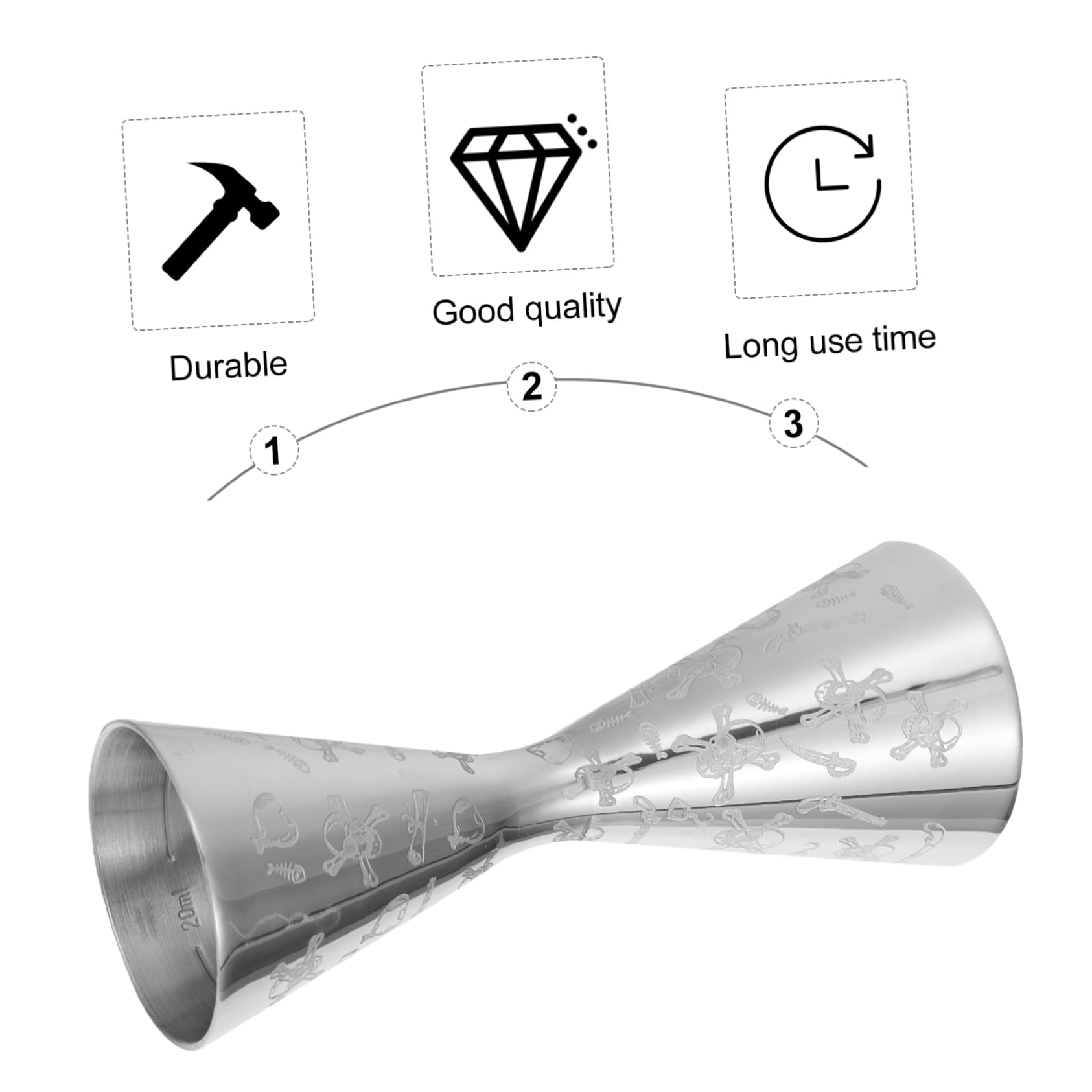 ABOOFAN Verres À Vin 3 Pièces Mesureur de vin en Acier Inoxydable doseur de Mesure pour Barman Outil de Barre à la Maison Tasse d'once Tasse à mesurer de Barman escalader Cocktail gigue