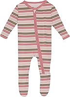 Vista 77 de KicKee Baby & Toddler - Pijama de viscosa ultrasuave de bambú con patas abatibles y puños