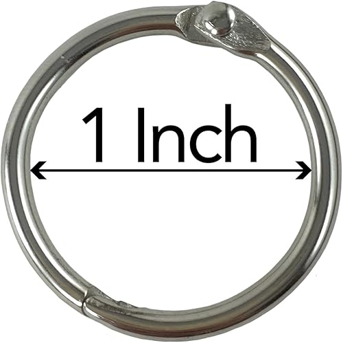 Miniatura 2 de Clipco Anillos de libro pequeños de metal niquelado de 1 pulgada (paquete de 100)