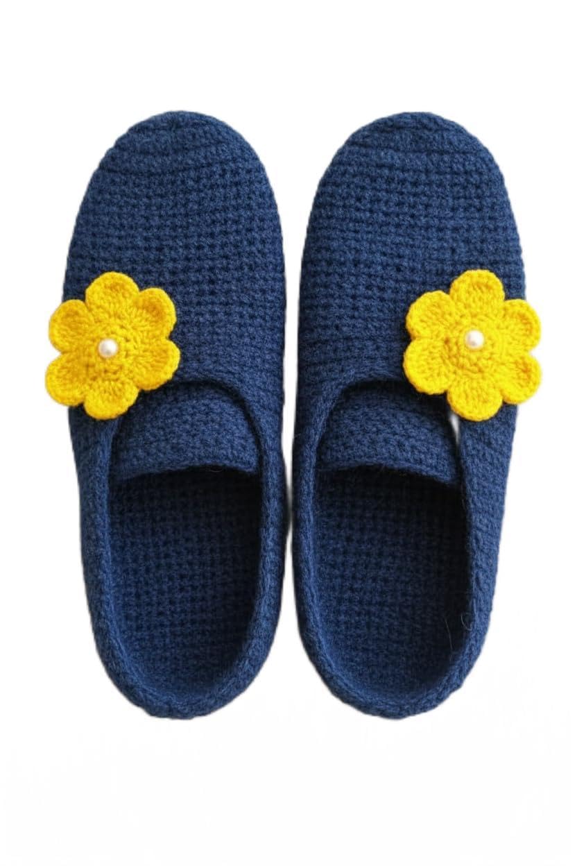 Handmade Woolen Socks chet Socks Festive Wool Slippers Indoor Cozy Winter Cold Socks Floral Crochet Ethnic Footwear Gift for Women Provides WarmthbyArchusCollection-picture-38