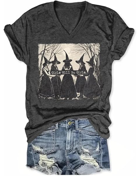 Women T Shirt Fall Graphic V Neck Tee Shirt Boho Casual Summer Tops Vintage Short Sleeve Clothes 2025 Trendy