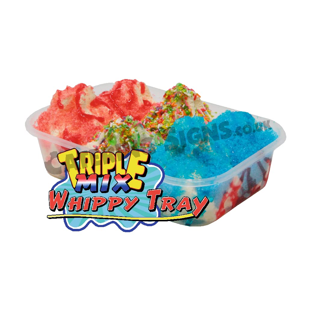 Triple Mix Tray Whippy Ice Cream Sticker - Catering Van Trailer Die Cut Decal