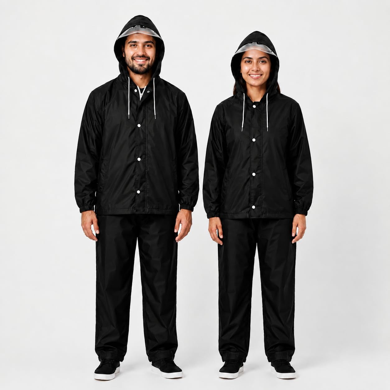 Raincoat for Men & Women | Black color | Waterproof Bike Raincoat with Pant Set | Reflective Adjustable Rainwear | Full Body Rain Suit for Riding & Travel |-picture-14