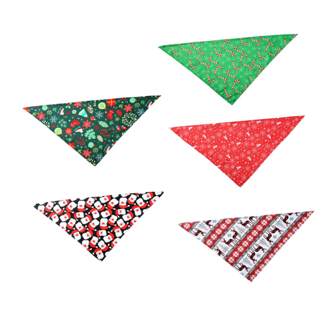 Mipcase 15pezzi Bandana Natalizia per Scarf Triangolare Facile Indossare e Lavabile Accessorio per