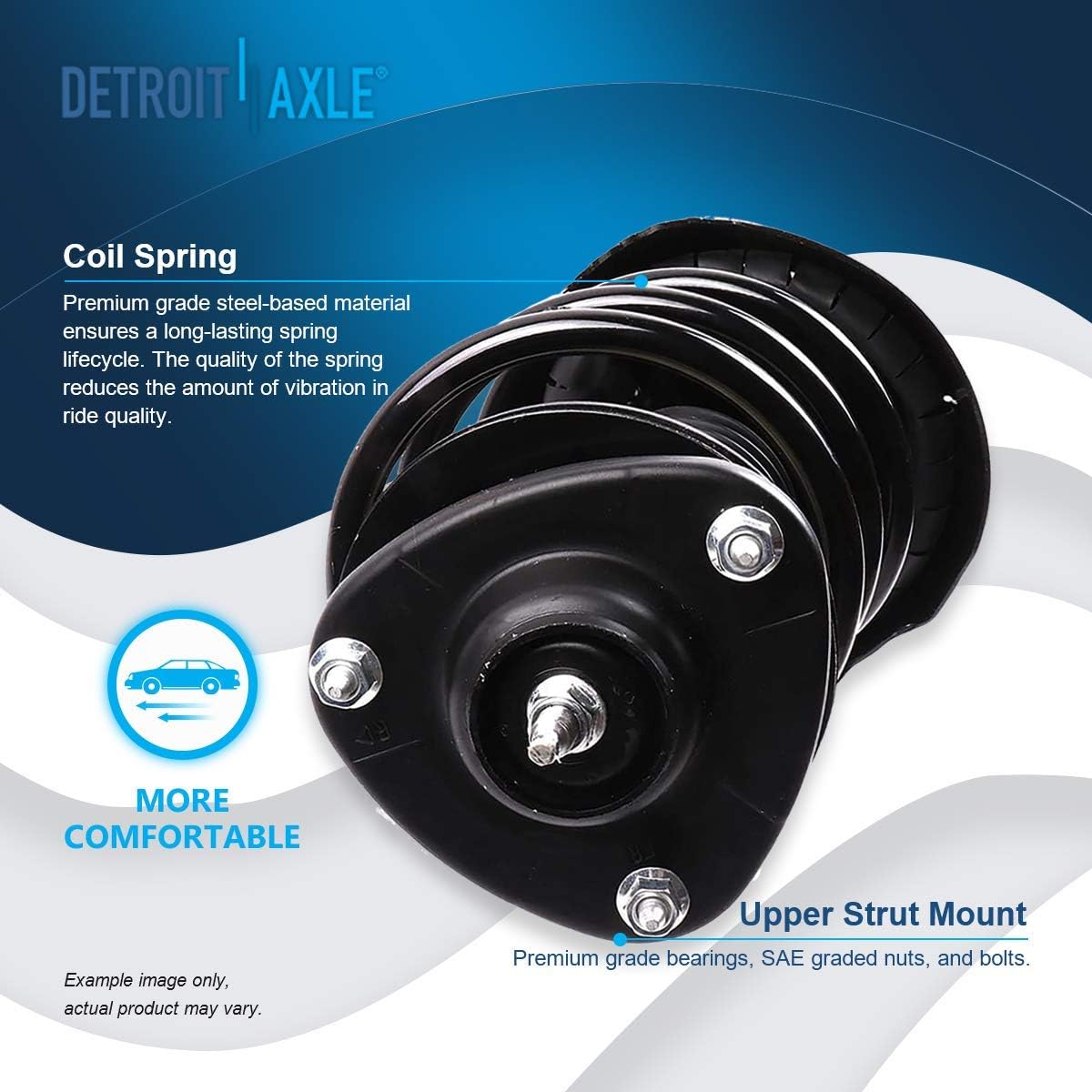 Detroit Axle - FWD Struts Shocks for 2005 2006 2007 Honda Odyssey Complete 2 Front Struts with Coil Spring 2 Rear Shock Absorbers Replacement Quick Install Ready Strut Assembly