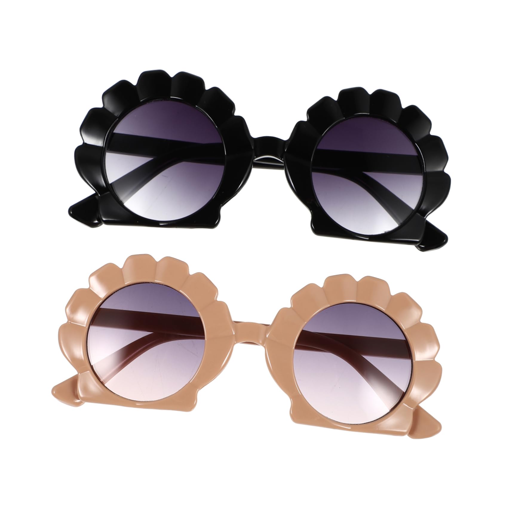 PartyKindom 2Pairs Sunglasses Outdoor Shades Funny Shell Design for Vintage Mirror Eyewear for Beach Photography Prop