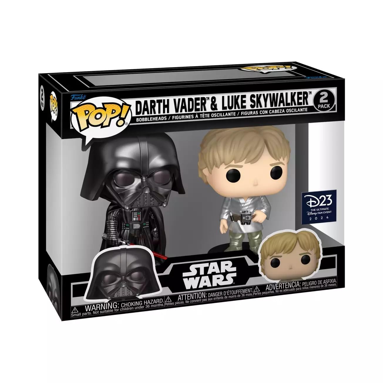 Funko Multicolor Pop! Star Wars: Darth Vader & Luke Skywalker (D23 Metallic Special Edition) 2-Pack