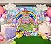 Mocsicka Sweet Candyland Backdrop Lollipop Sweetest Candy Theme Birthday Party Decoration for Girl Candy Ice Cream Castle Rainbow Party Banner Sweetest Day Wall Decorations(82''x60'')