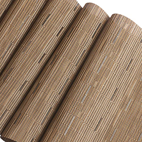 image for SHACOS Round Table Placemats Set of 5 Woven Vinyl Wedge Placemats with