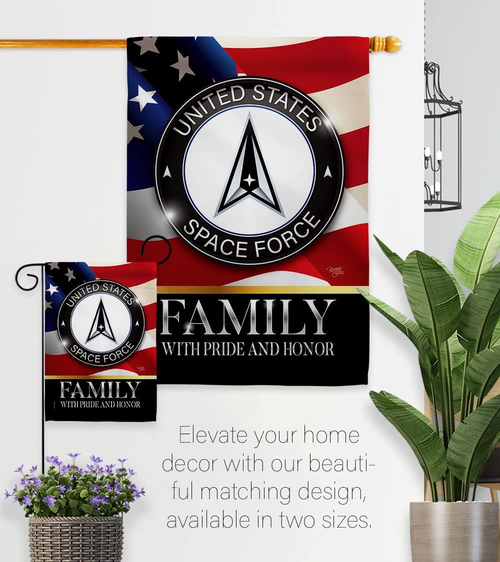 Breeze Decor US Space Family Honor House Flag Armed Forces USSF United State Air American Military Delta Official Decoration Banner Small Garden Yard Gift Double-Sided, Made in USA