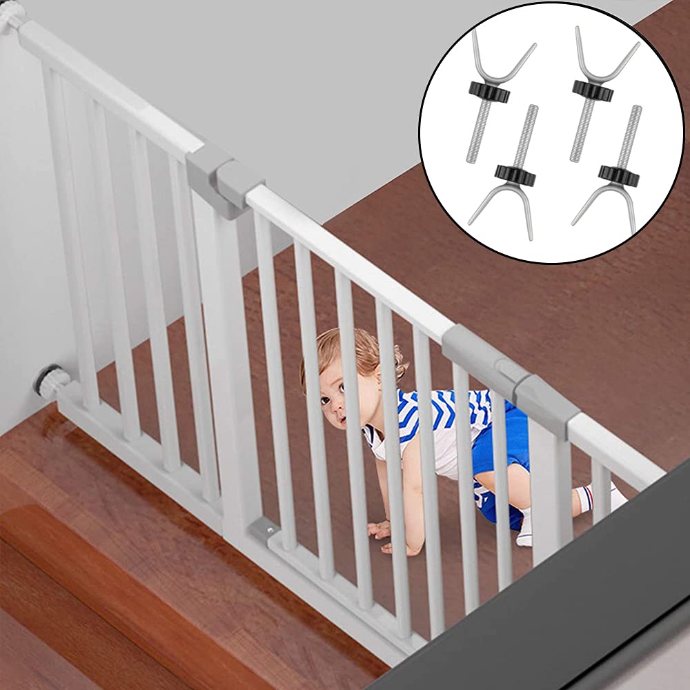 4 Pezzi Cancello Del Bambino Viti, Bulloni Del Cancello Del Bambino, Acciaio Antiscivolo Tipo Y M10 Multifunzione Scale Aste Filettate per Cancelli per Bambini, Cancelli per Scale