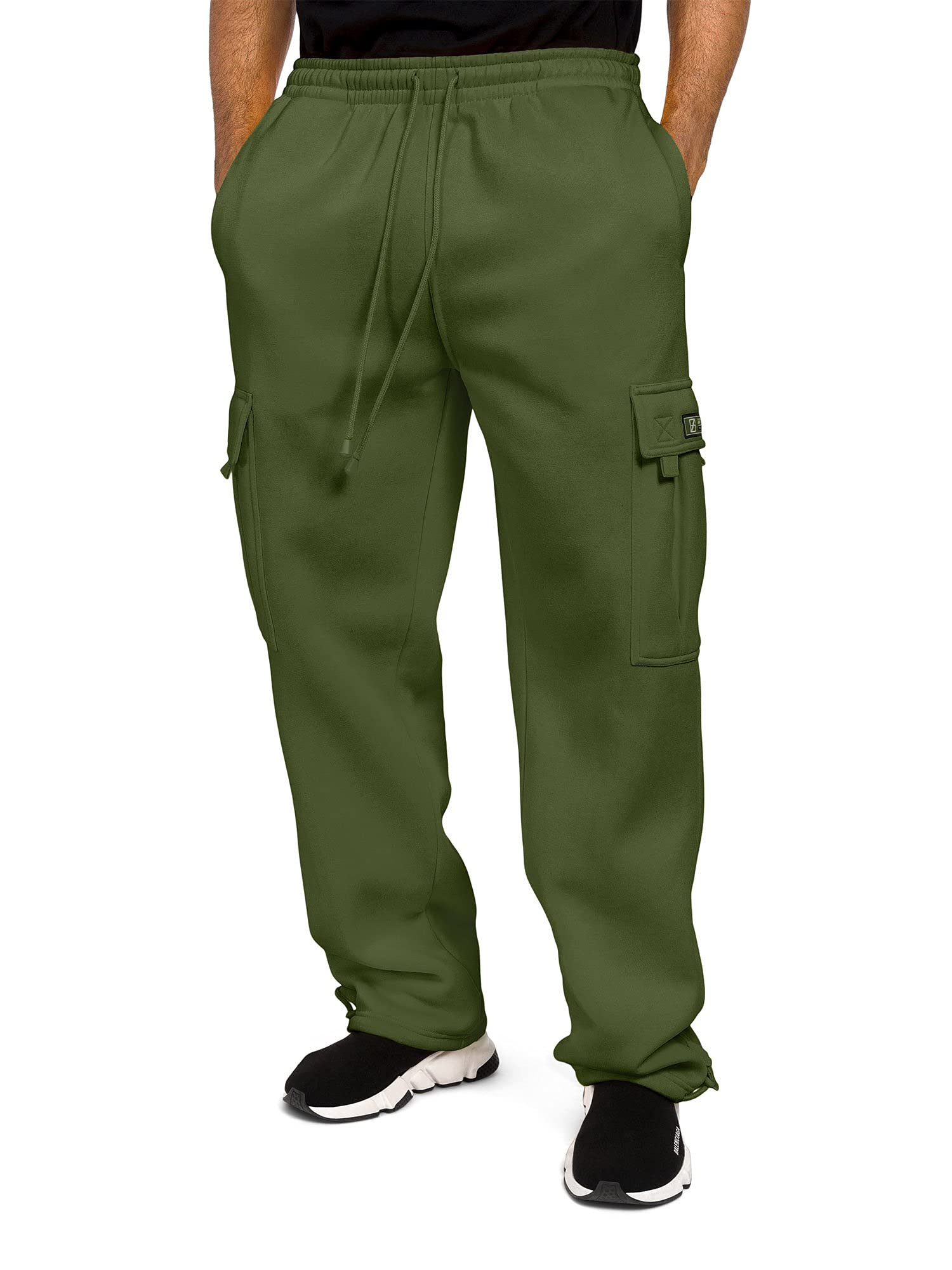 G-Style USAMen's Solid Fleece Heavyweight Cargo Pants