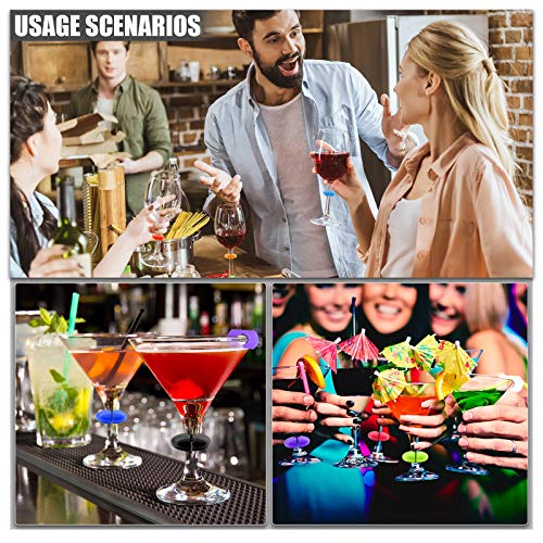 26Pcs Wine Glass Charms Tags With Bottle Stopper, Silicone Wine Glass Drink Markers For Bar Party Martinis Cocktail Champagne Stem Glasses #TOP6