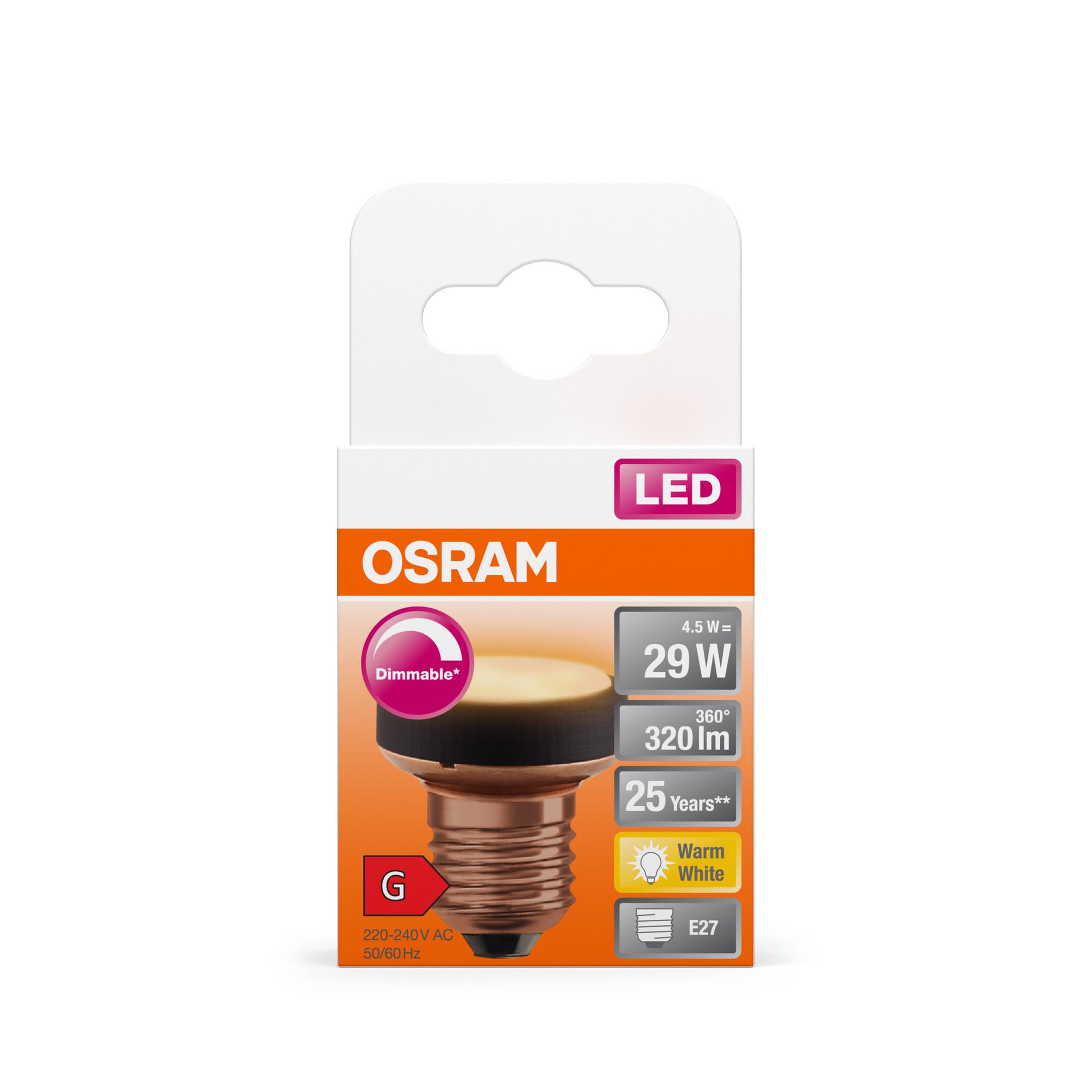 OSRAM Flat Lamp, lámpara LED ultra-compacta y plana con casquillo E27,