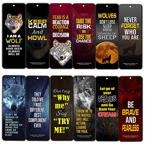 Creanoso lecture d'encouragement pour les enfants Loup Signets (60-Pack) - de mots forts et de motivation Quotes Bookmarkers - cadeau haut de gamme de bas de Noël