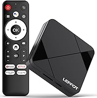 LEFFOT Android 14 TV Box 2025 RK3518: 4K HDR10 Streaming Device, 2GB RAM 16GB ROM, WiFi 6 Voice Remote, BT 5.4 USB 3.0