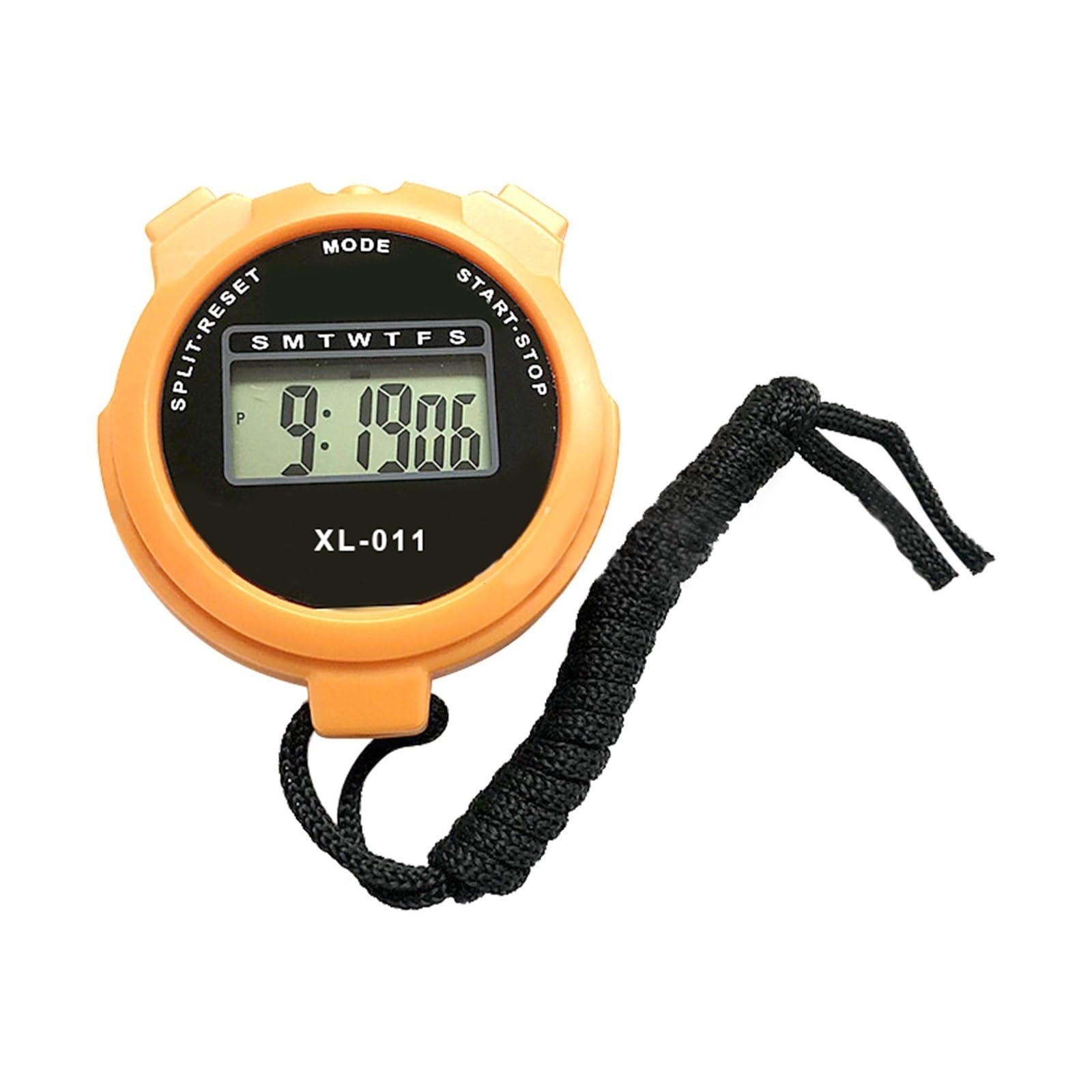 Swimming Alarm Clock Running Timer Outdoor Sports Fitness Portable Split Referee LCD Display Digital Stopwatch Calendar Training Precision Timing(Orange)