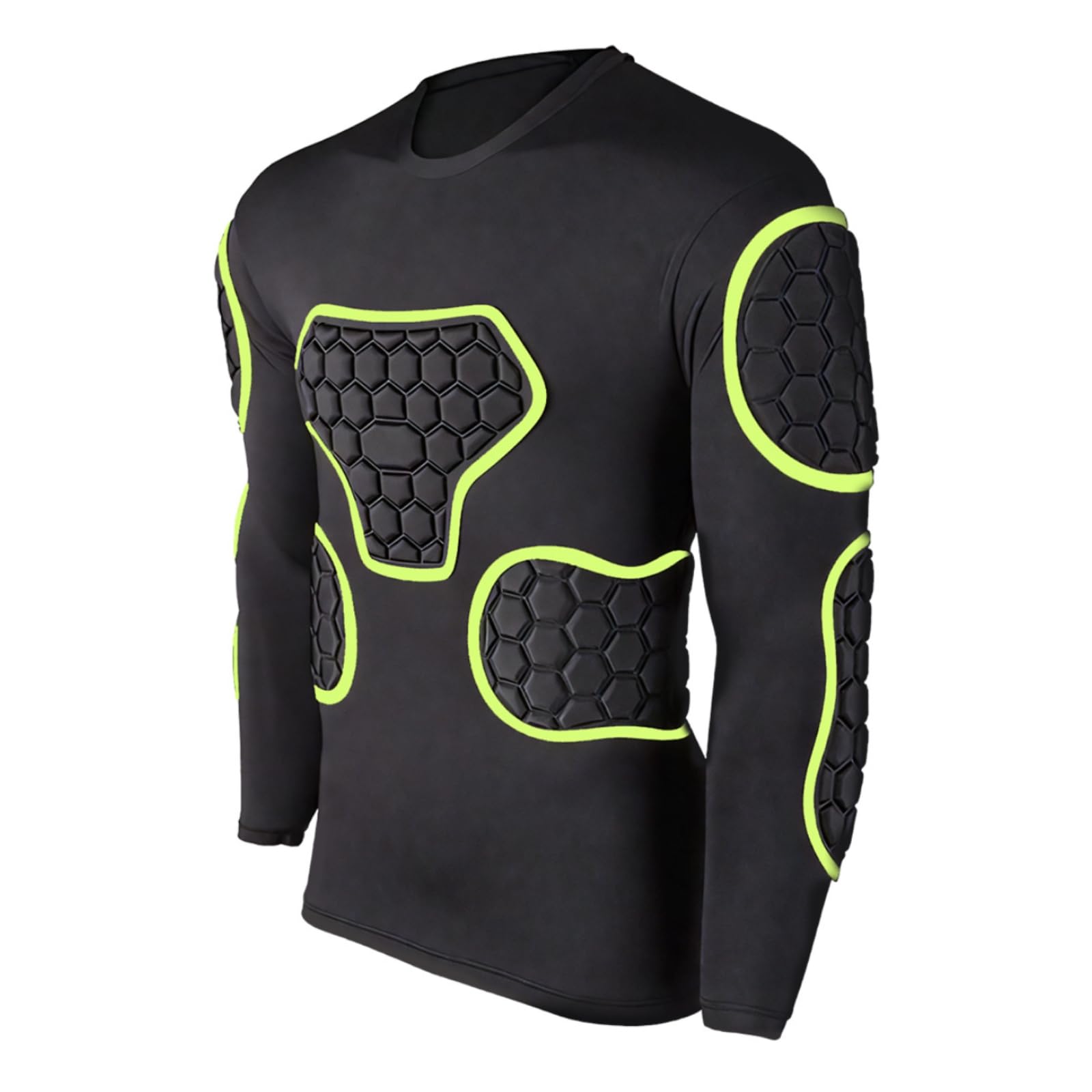 Maillot Gardien Amorti , Vert À Manches Longues Motif Nid D’Abeille , M