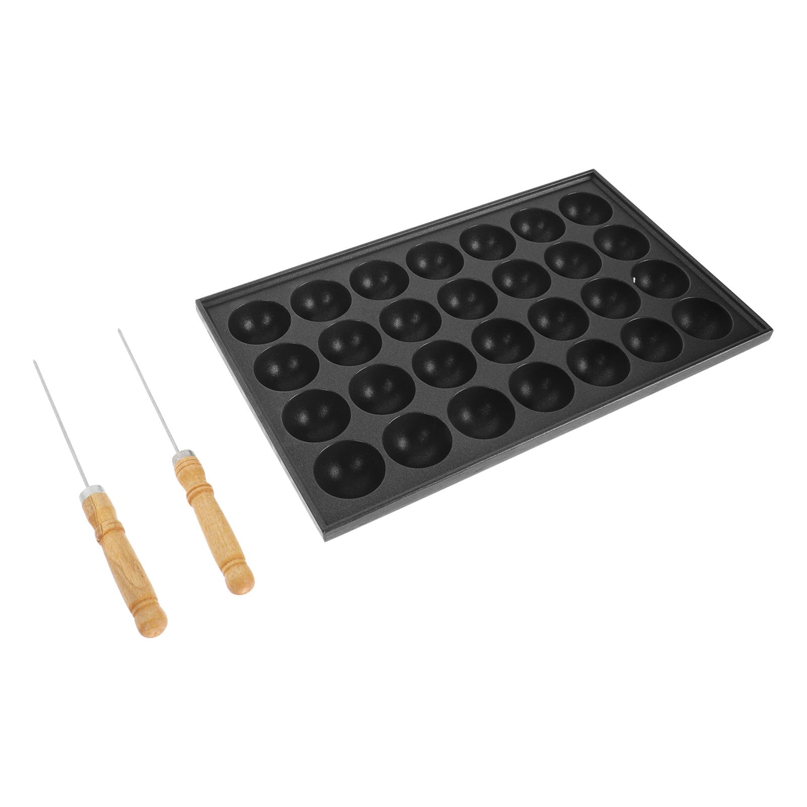 Milisten Piastra Utensile per Cucina Fai-da-te in Ferro Nero per Takoyaki e di di Pesce Superficie e Facile da Pulire