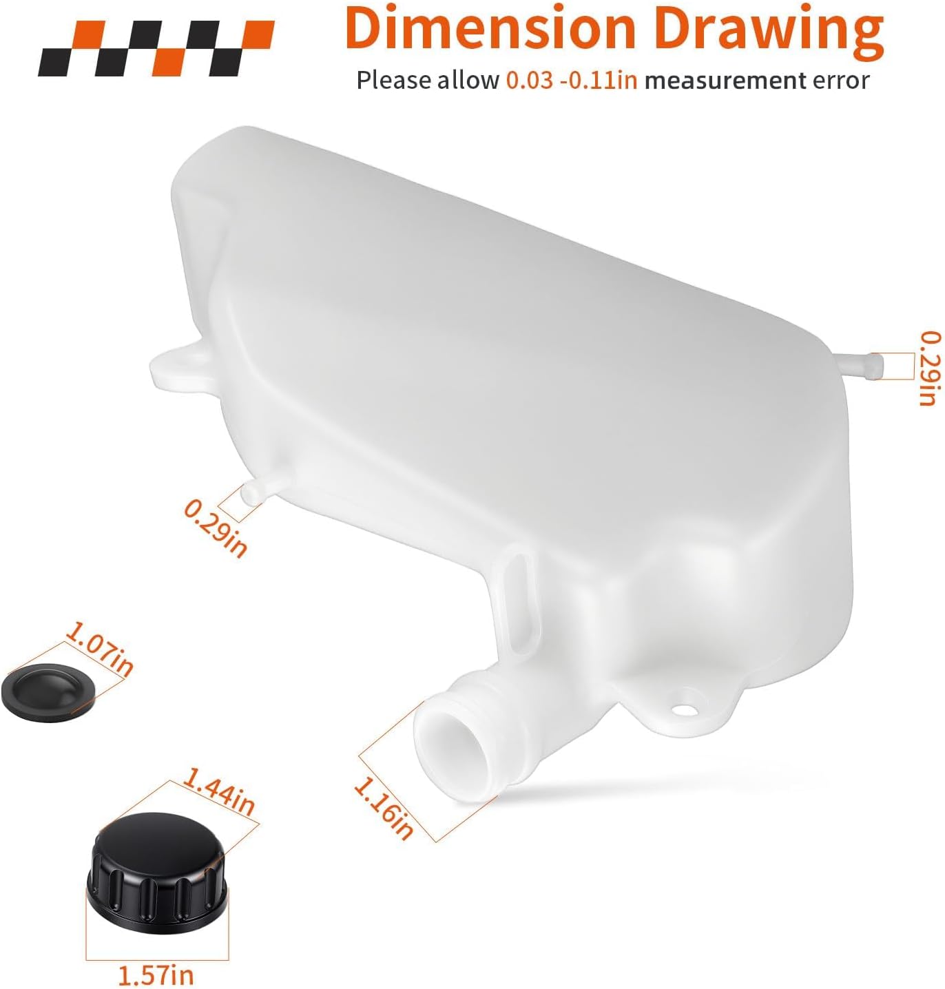 Coolant Reservoir W/Cover For Kawasaki Ninja 250R EX250F 2008-2012 43078-0042