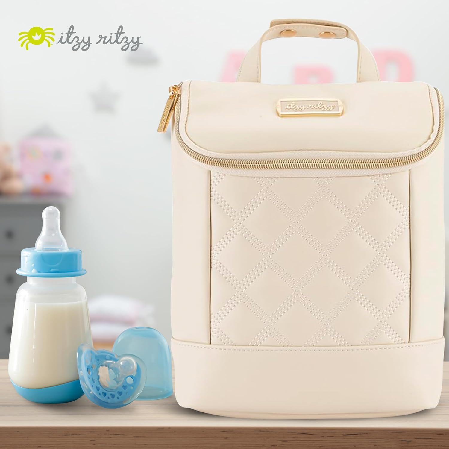 Itzy Ritzy Sac à biberon – Porte-biberon Isotherme pour Garder au Chaud et au Frais avec Poche intégrée pour Poche de Glace intégrée, Refroidisseur de Lait Maternel Multi-Usage, Rangement pour Landau