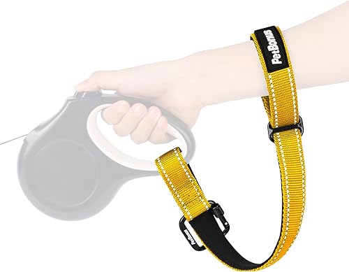 Miniatura 12 de PetBonus Correa de muñeca para perro, correa de seguridad para correa retráctil, correa reflectante corta para pasear perros con mango acolchado