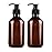 Plastic Soap Dispenser, Yebeauty Pump Bottle 10oz/300ml Empty Refillable Lotion Pump Dispenser Shampoo Bottles Containers with Pump Multipurpose for Cosmetic Kitchen Bathroom, 2-Pack Brown