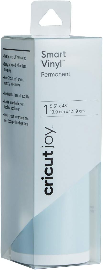 Joy Smart Permanent Vinyl, Powder Blue - 4ft Roll (5.5' x 48'), Glossy Finish - Compatible Joy Machine, Matless Cutting for Long cuts (4ft Shapes, 20ft Repeated cuts)