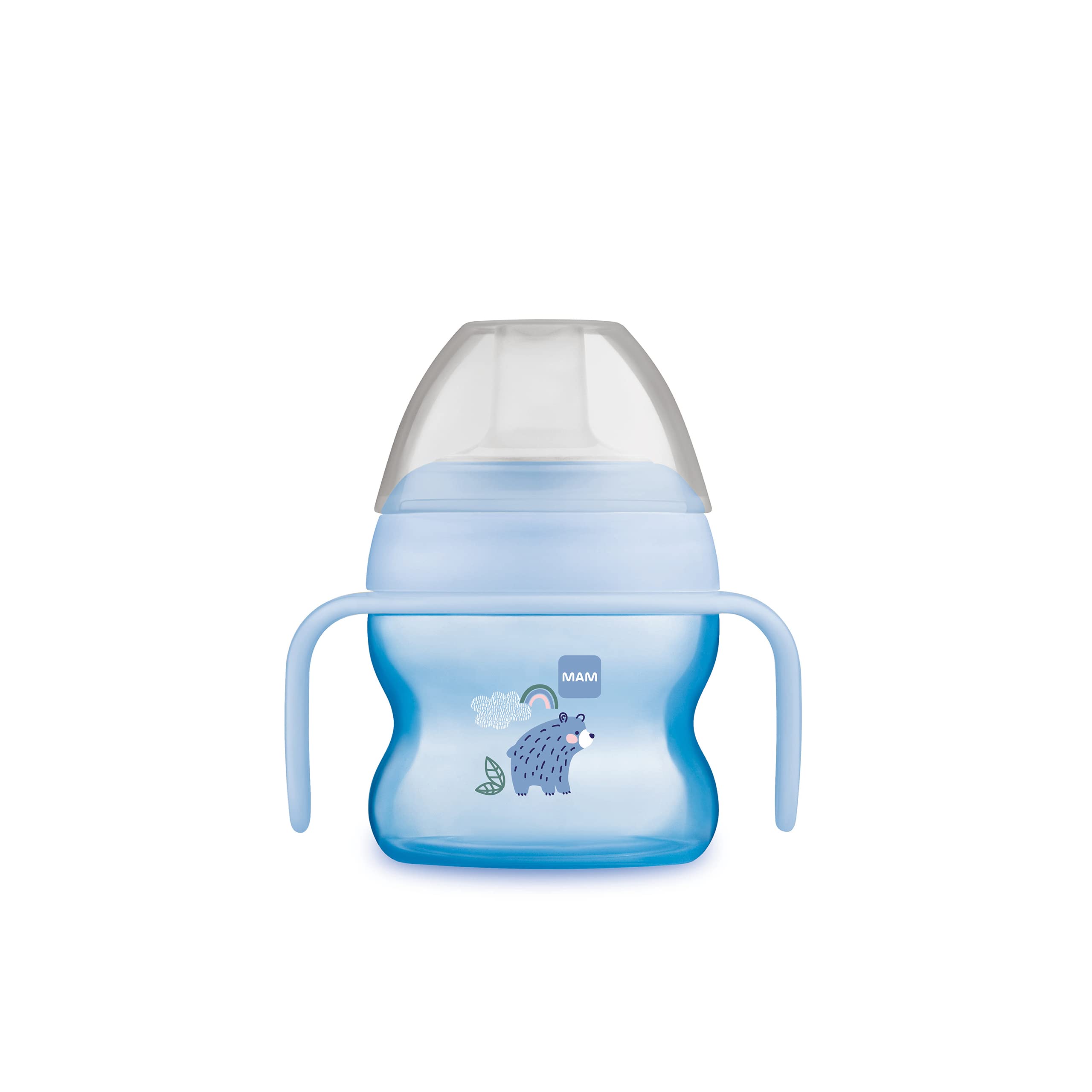 MAM Starter Cup - Borraccia da 150 ml, con manici luminosi e antiscivolo, a partire da 4 mesi, orso