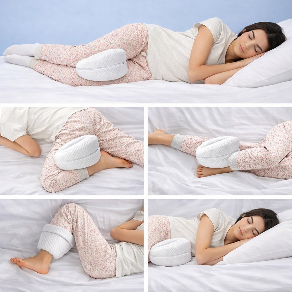HYDROGELIX Cojín para Dormir Entre Las Piernas Viscoelástico – Almohada Ortopédica para Rodillas y Cadera, Alivio Dolor Espalda y Ciática, Ideal para Dormir de Lado y Embarazo — view 7