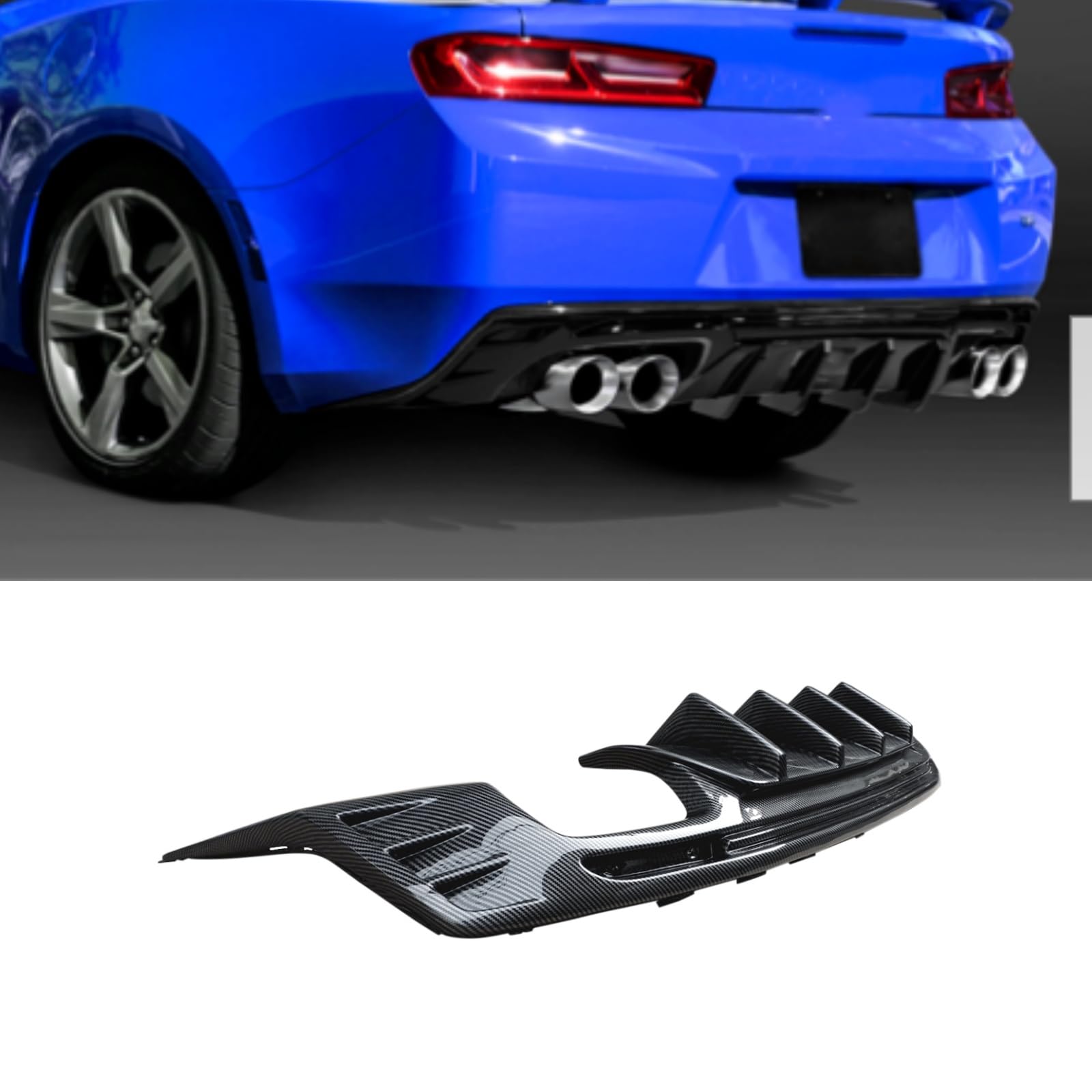 シボレーカマロ2017 カーボンファイバー風 ディフューザー Amazon | CARIG シボレー カマロ リアディフューザー 2016年-2022年