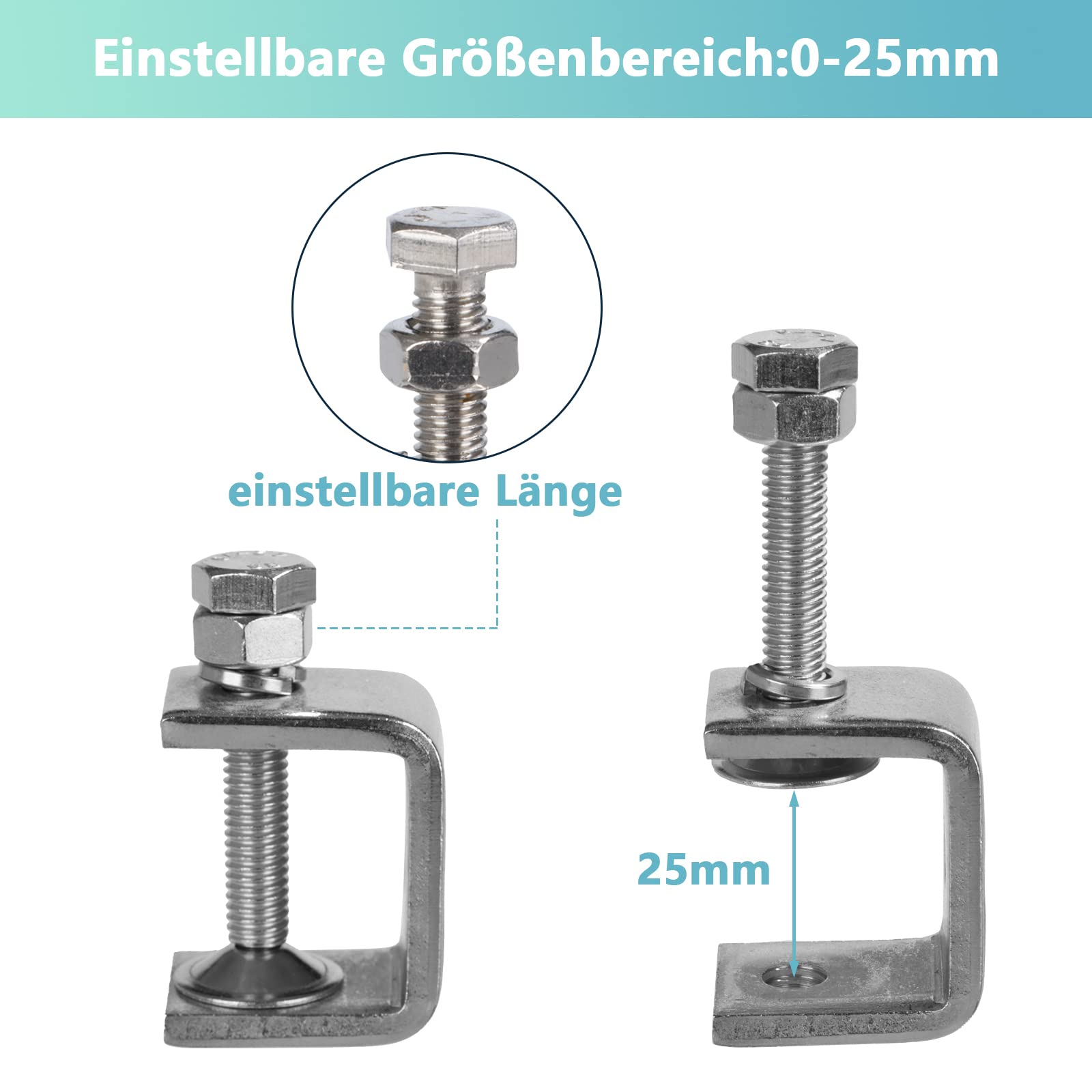 Beam Clamp Akolafe 30 Pack Mini C Clamp Set 38 Threaded Hole 34 